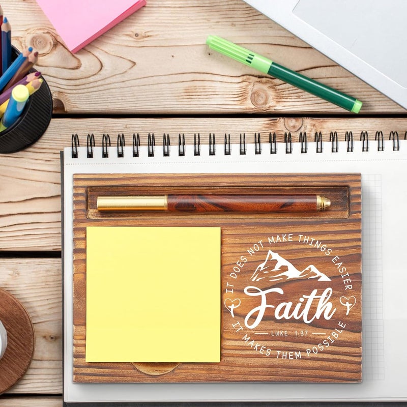 YODOCAMP Christian Desk Organizer, Bible Verse Sticky Note Holder, Luke 1:37 Faith Makes Things Possible, Religious Gifts for Christians, Pastors, Church Leaders, Believers TZP99 - Image 2